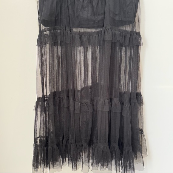 Maeve Anthropologie Mesh Whimsygoth Tiered Fairy Black Dress Size Medium K62 - Picture 11 of 16